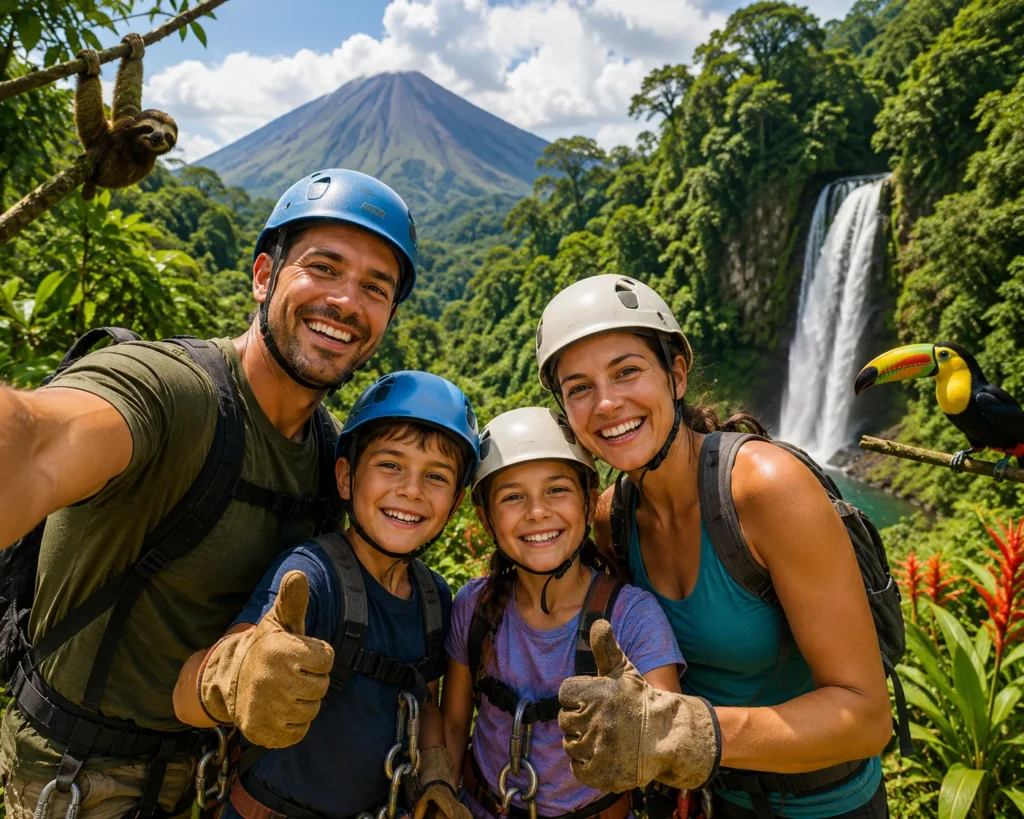 family zip-lining Costa Rica"